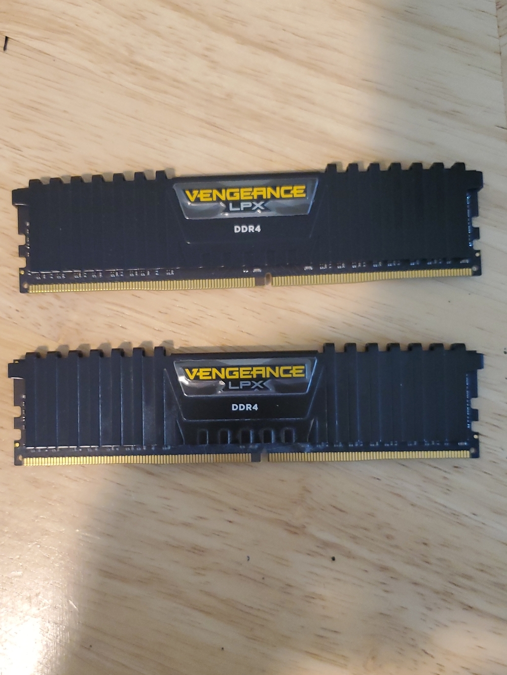 Corsair Vengeance DDR4 RAM Modules in Black with Yellow Accents